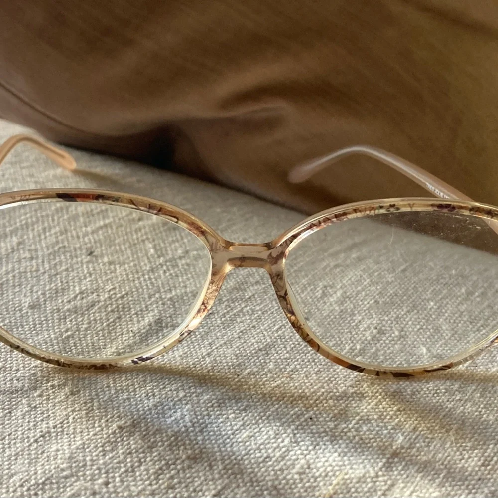 Tres Jolie Brown Floral Marchon NYC Round/Cat Eye Glasses 182 210 56 15 135